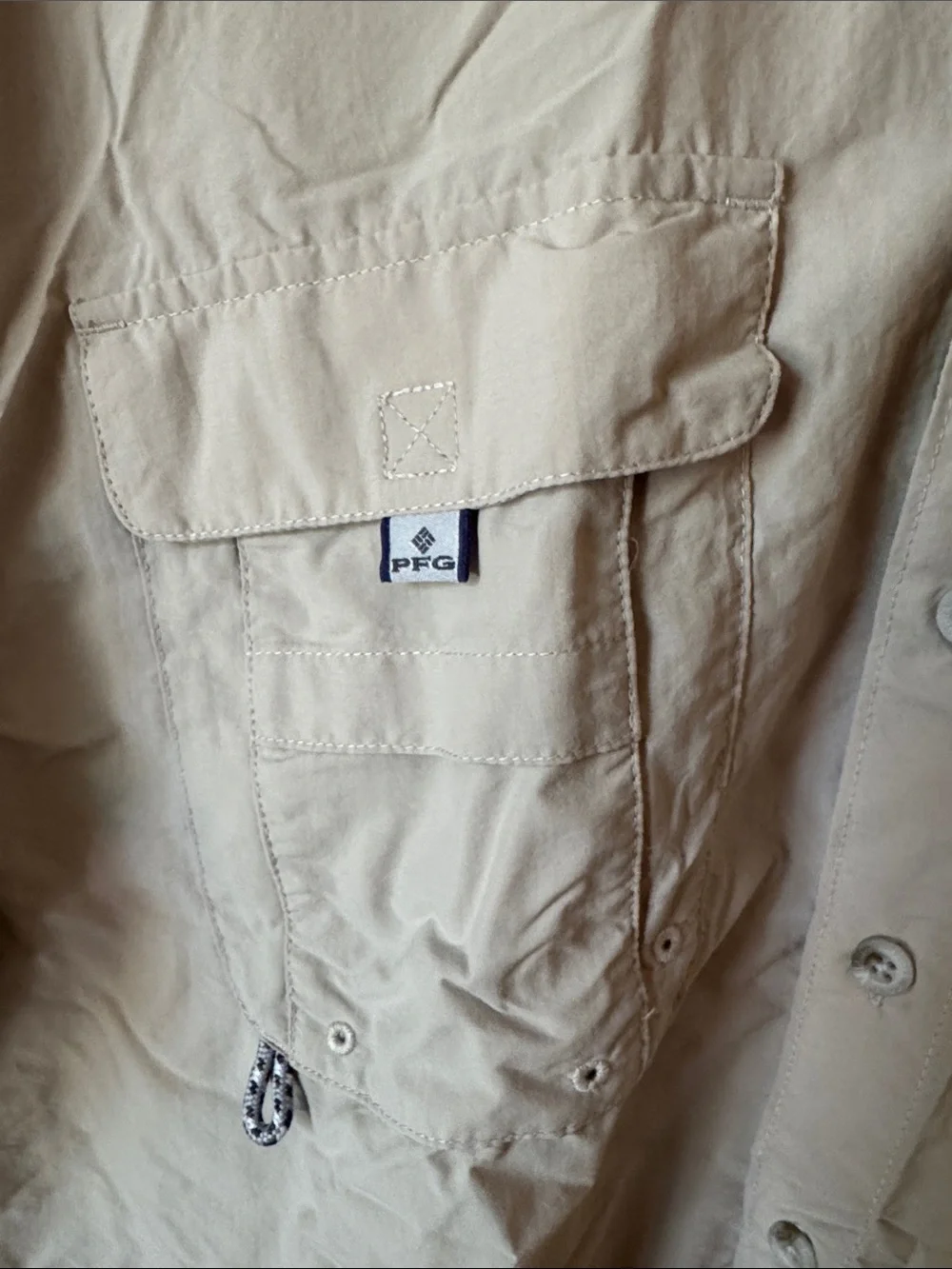 Columbia PFG Performance Fishing Gear Khaki Shirt
